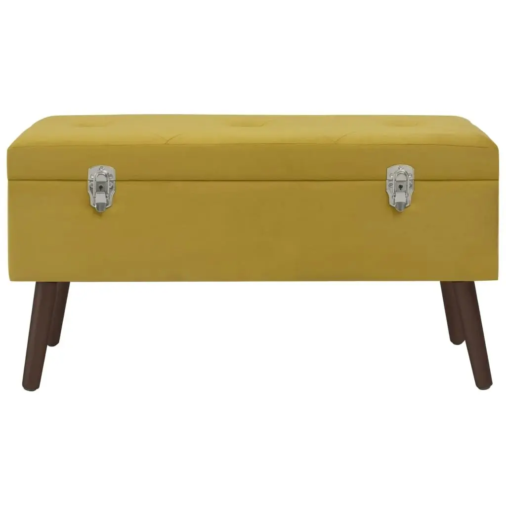 Bench with Storage Compartment Mustard Yellow 80 cm Velvet 3070669