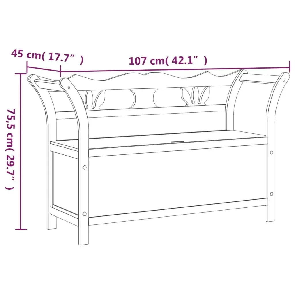 Bench 107x45x75.5 cm Solid Wood Fir 351777