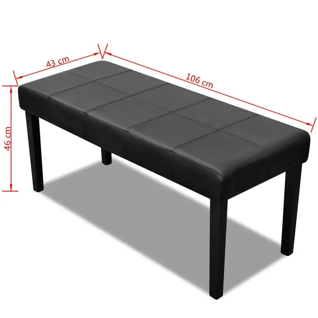 Black High Quality Artificial Leather Bench 241104