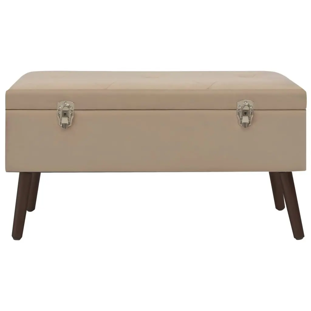 Bench with Storage Compartment Beige 80 cm Velvet 3102960