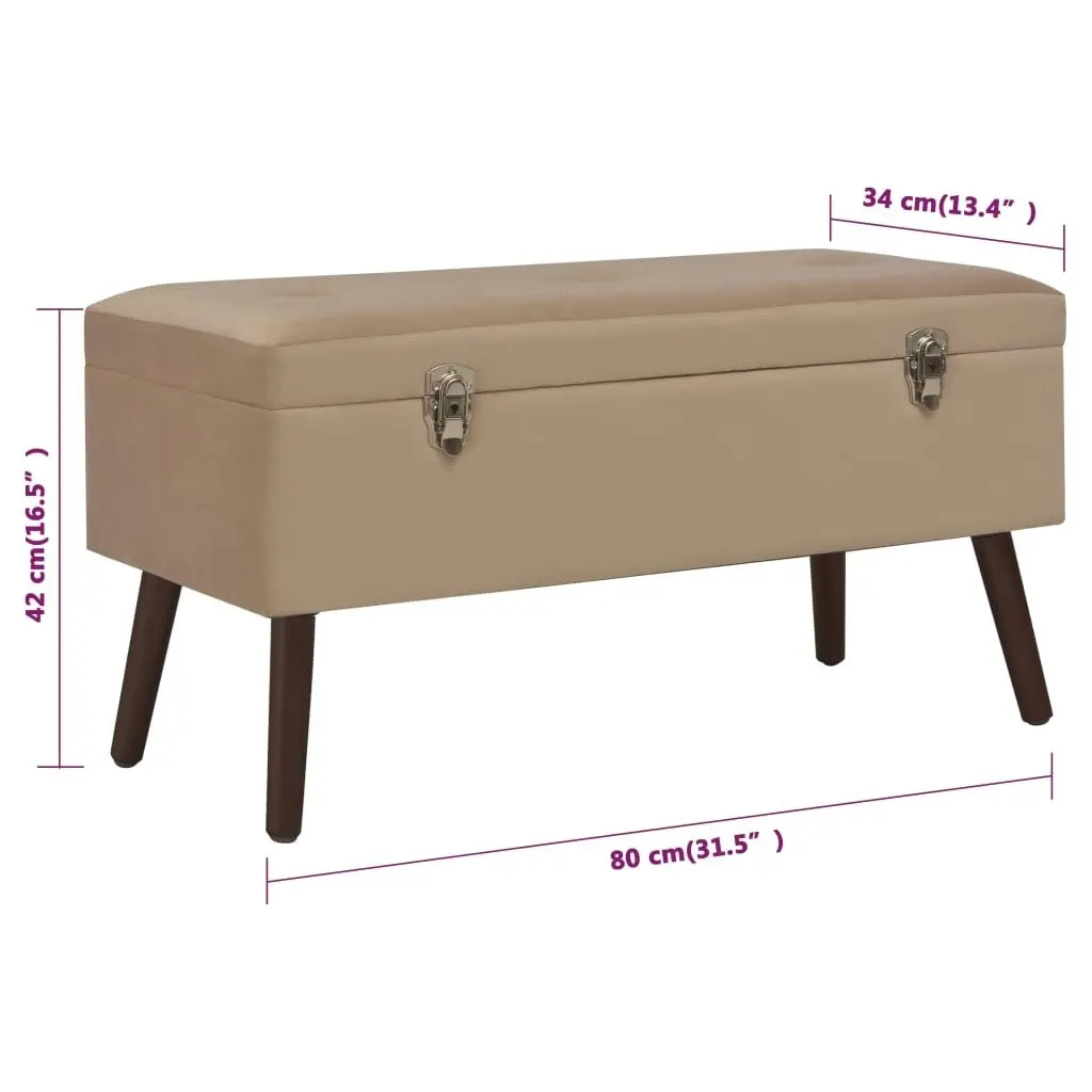 Bench with Storage Compartment Beige 80 cm Velvet 3102960