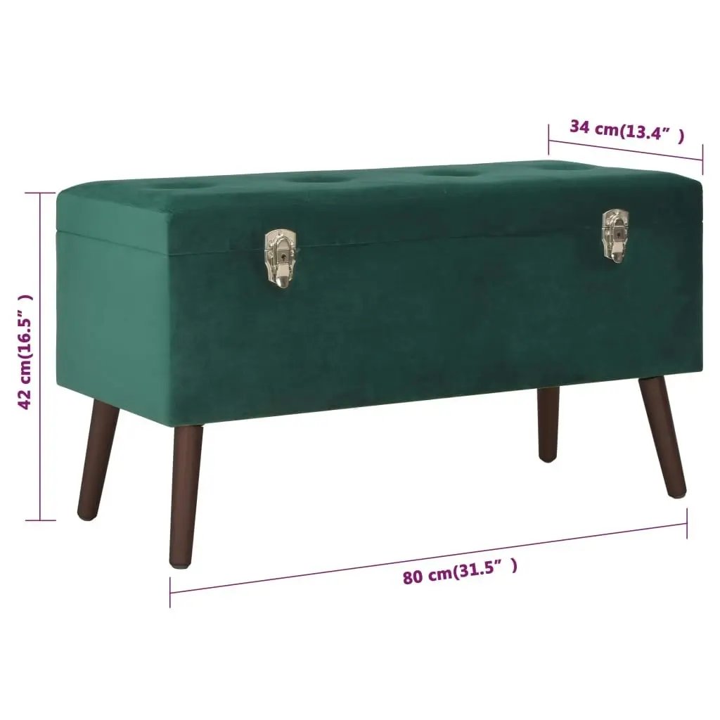 Bench with Storage Compartment Green 80 cm Velvet 3102956