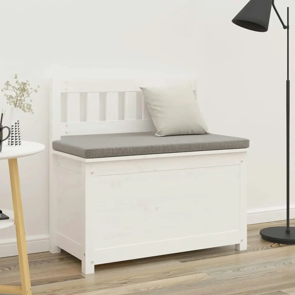 Bench White 80x41x77 cm Solid Wood Pine 823550