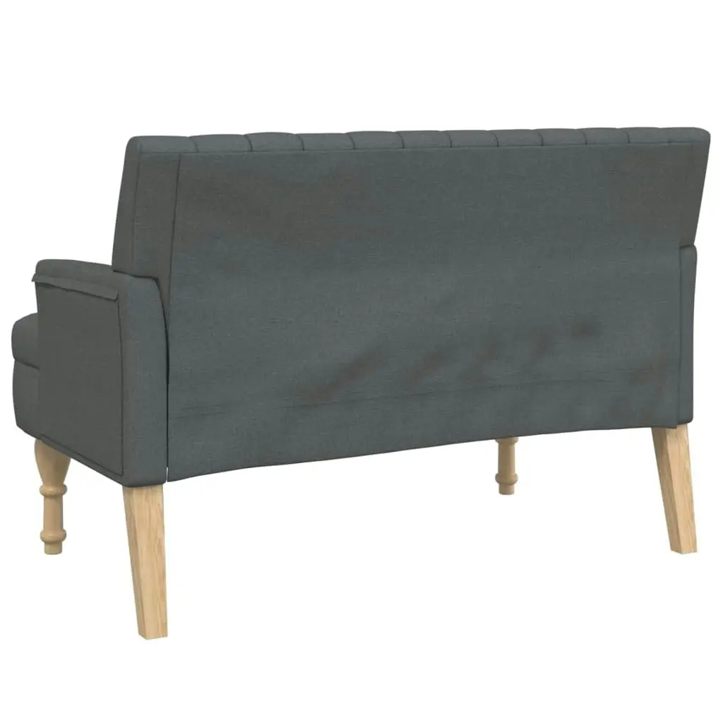 Bench with Cushions Dark Grey 113x64.5x75.5 cm Fabric 372131