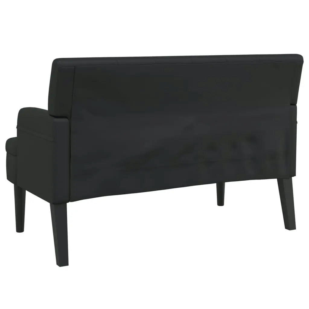 Bench with Backrest Black 112x65.5x75 cm Faux Leather 372153