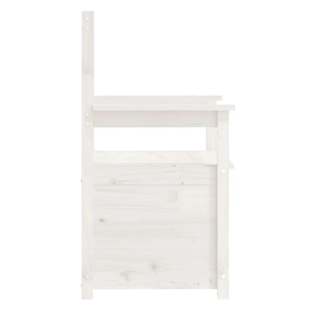 Bench White 112.5x51.5x96.5 cm Solid Wood Pine 823560