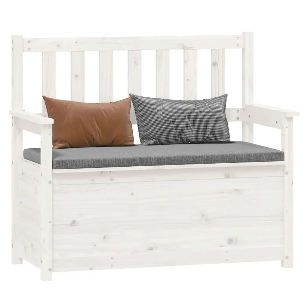 Bench White 112.5x51.5x96.5 cm Solid Wood Pine 823560