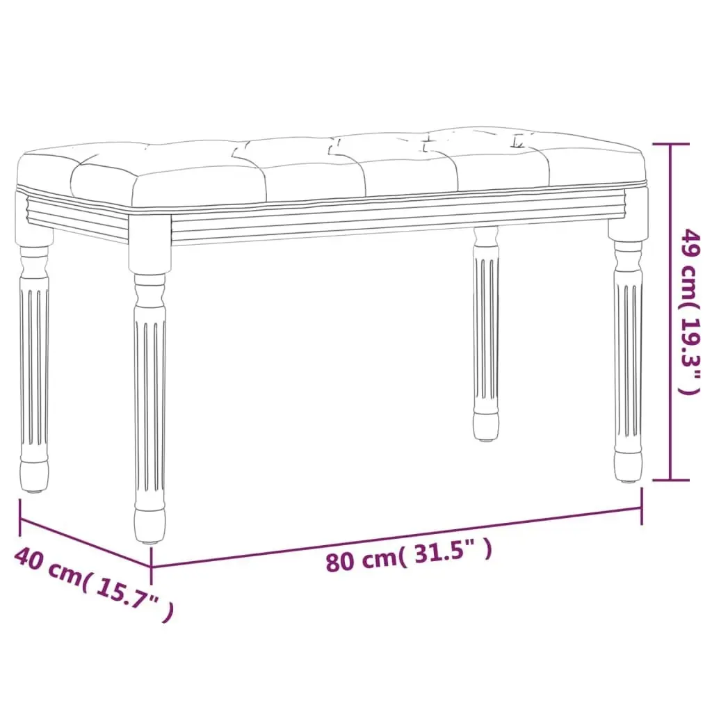 Bench Dark Grey 80x40x49 cm Velvet 344447