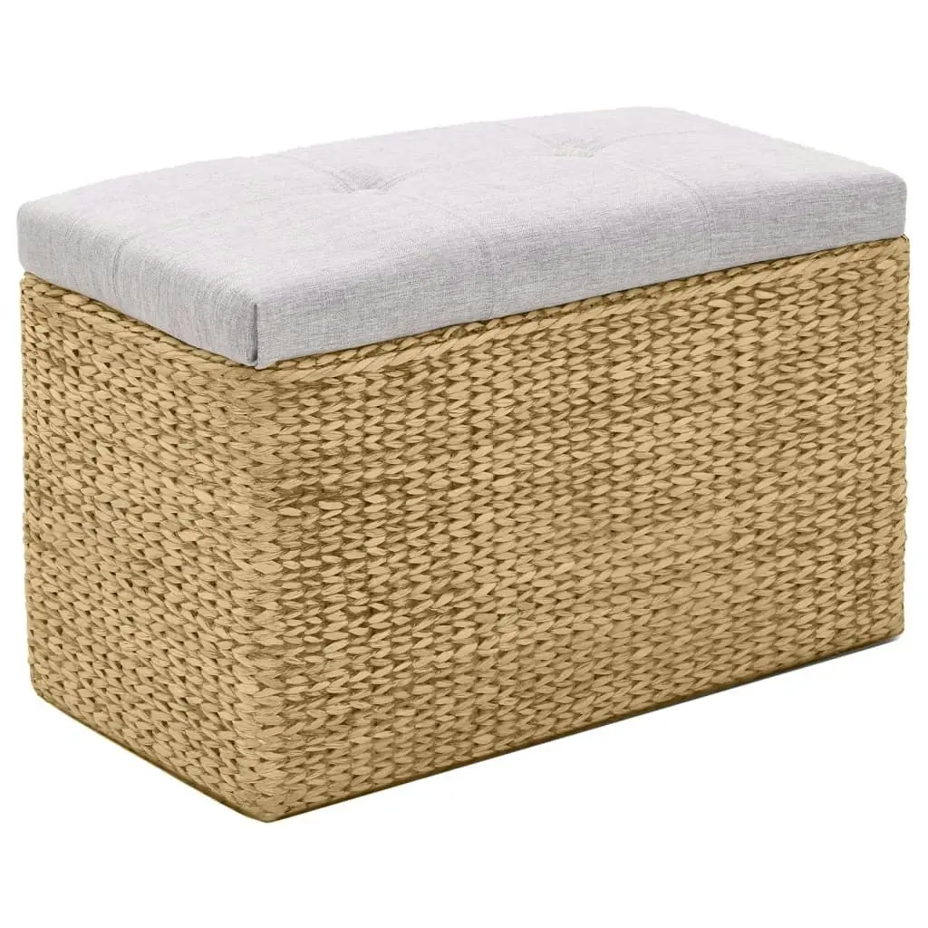 Bench with 2 Ottomans Seagrass Grey 246105