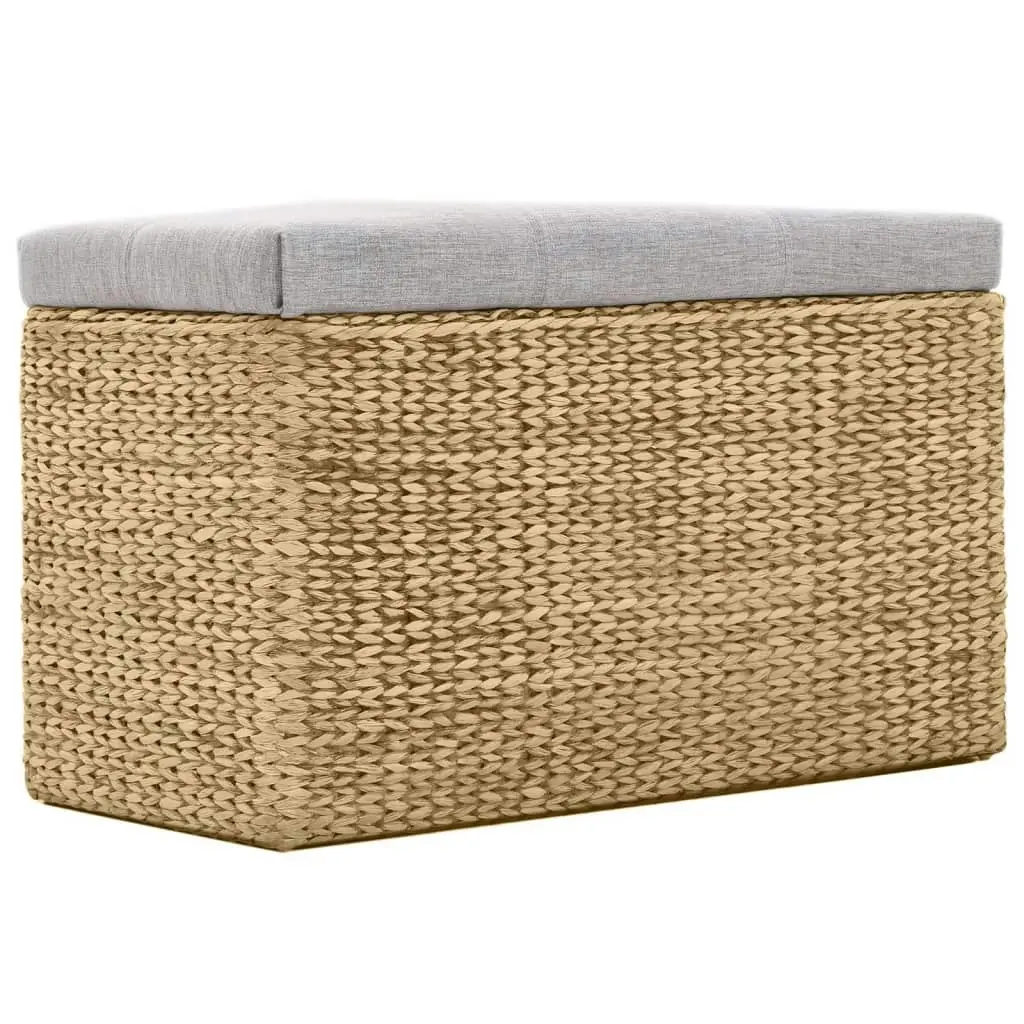 Bench with 2 Ottomans Seagrass Grey 246105