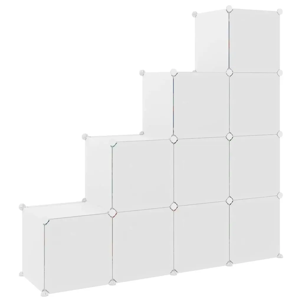 Cube Storage Cabinet for Kids with 10 Cubes White PP 340577