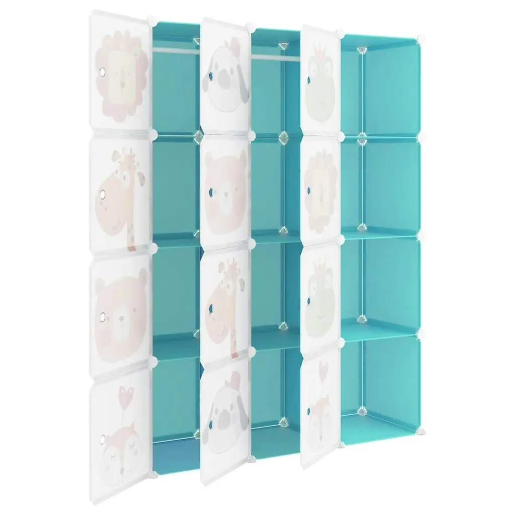 Cube Storage Cabinet for Kids with 12 Cubes Green PP 340579