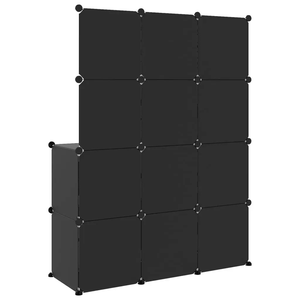 Cube Storage Cabinet for Kids with 10 Cubes Black PP 340582