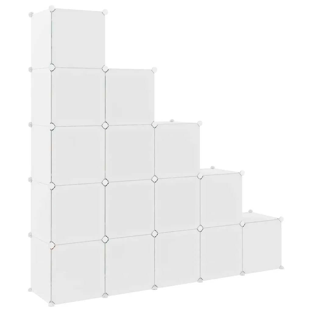 Cube Storage Cabinet for Kids with 15 Cubes White PP 340575