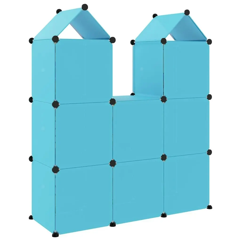 Cube Storage Cabinet for Kids with 8 Cubes Blue PP 340583