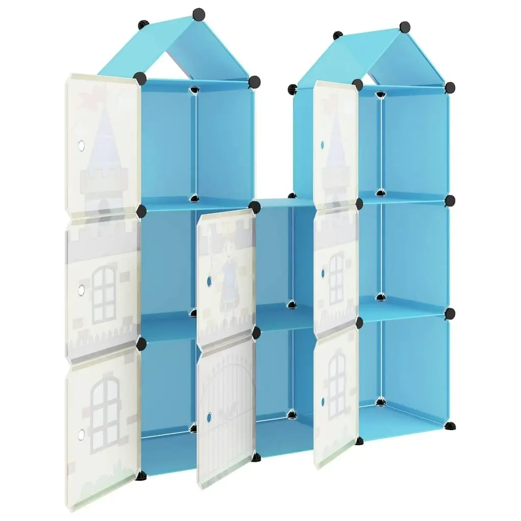 Cube Storage Cabinet for Kids with 8 Cubes Blue PP 340583