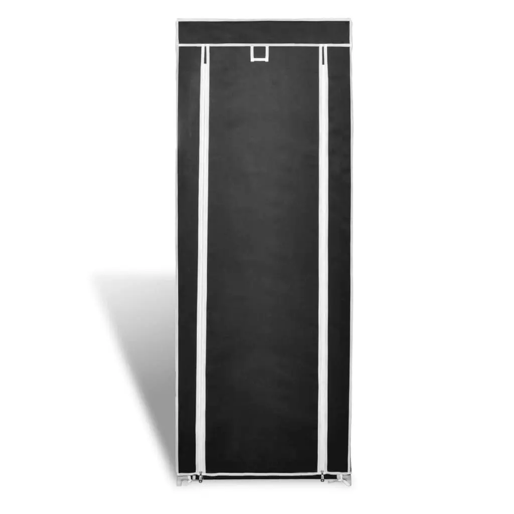 Fabric Shoe Cabinet with Cover 162 x 57 x 29 cm Black 240491