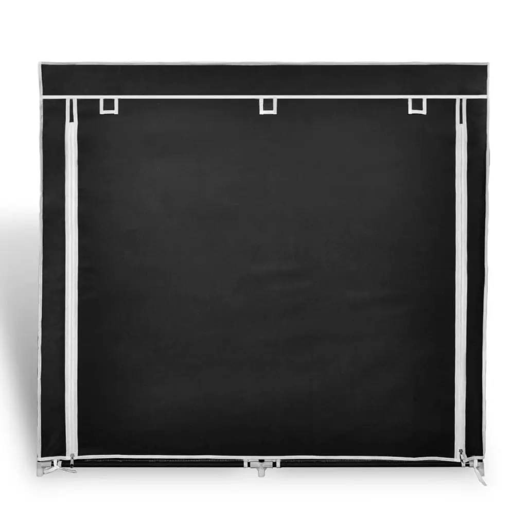 Fabric Shoe Cabinet with Cover 115 x 28 x 110 cm Black 240493