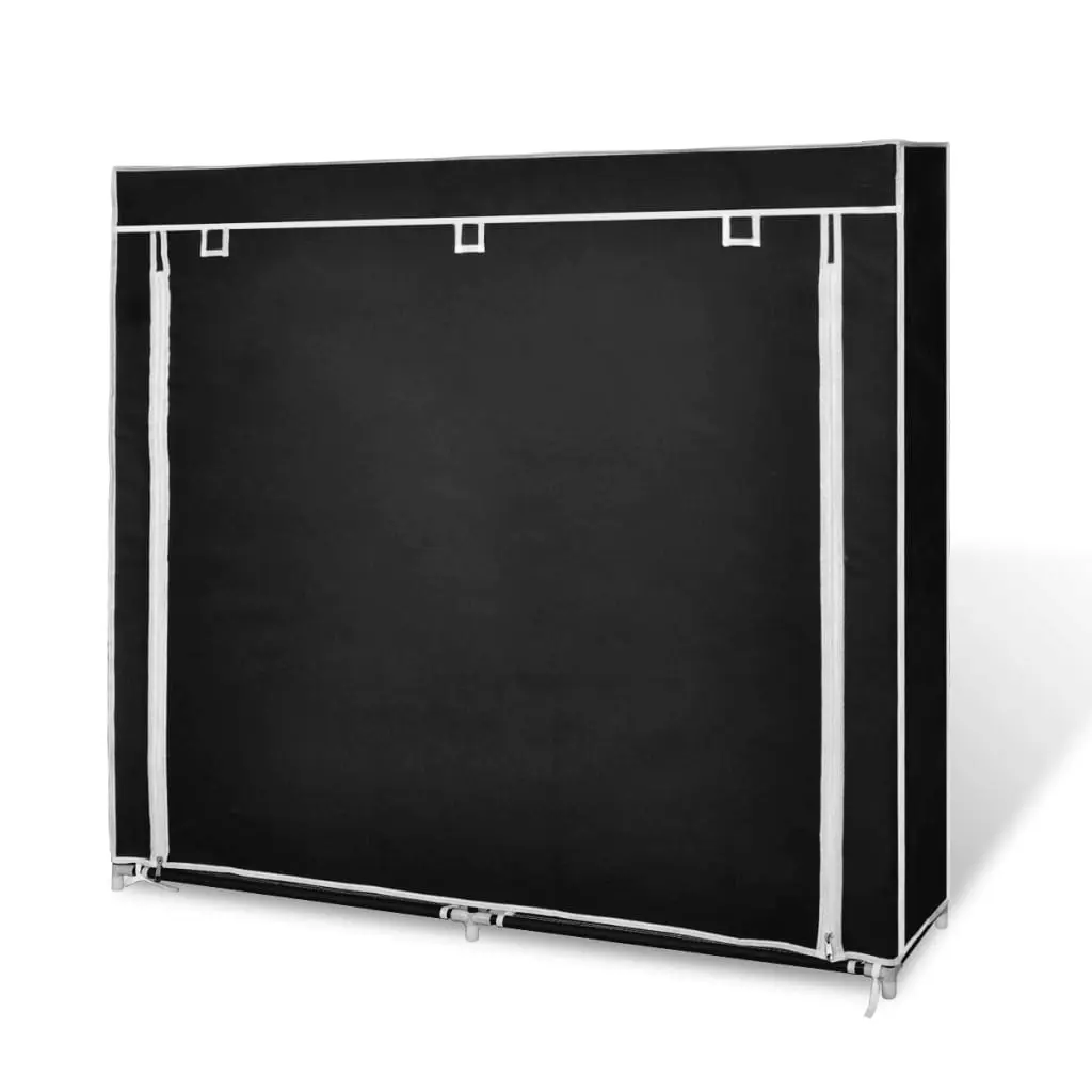 Fabric Shoe Cabinet with Cover 115 x 28 x 110 cm Black 240493