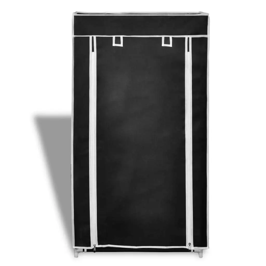 Fabric Shoe Cabinet with Cover 58 x 28 x 106 cm Black 240503