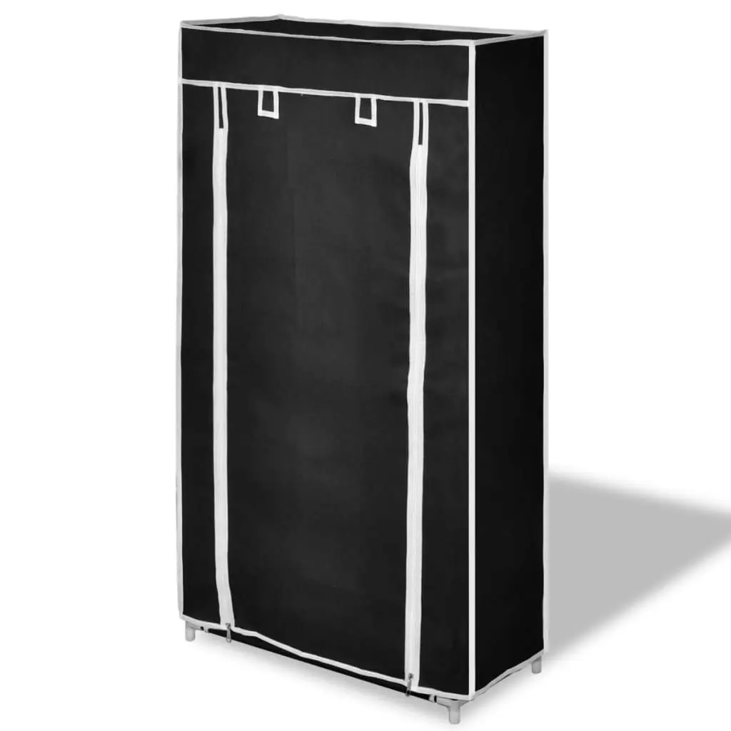 Fabric Shoe Cabinet with Cover 58 x 28 x 106 cm Black 240503