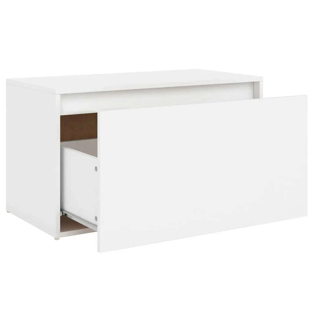 Hall Bench 80x40x45 cm White Engineered Wood 808666