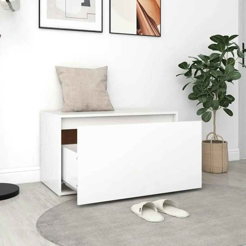 Hall Bench 80x40x45 cm White Engineered Wood 808666