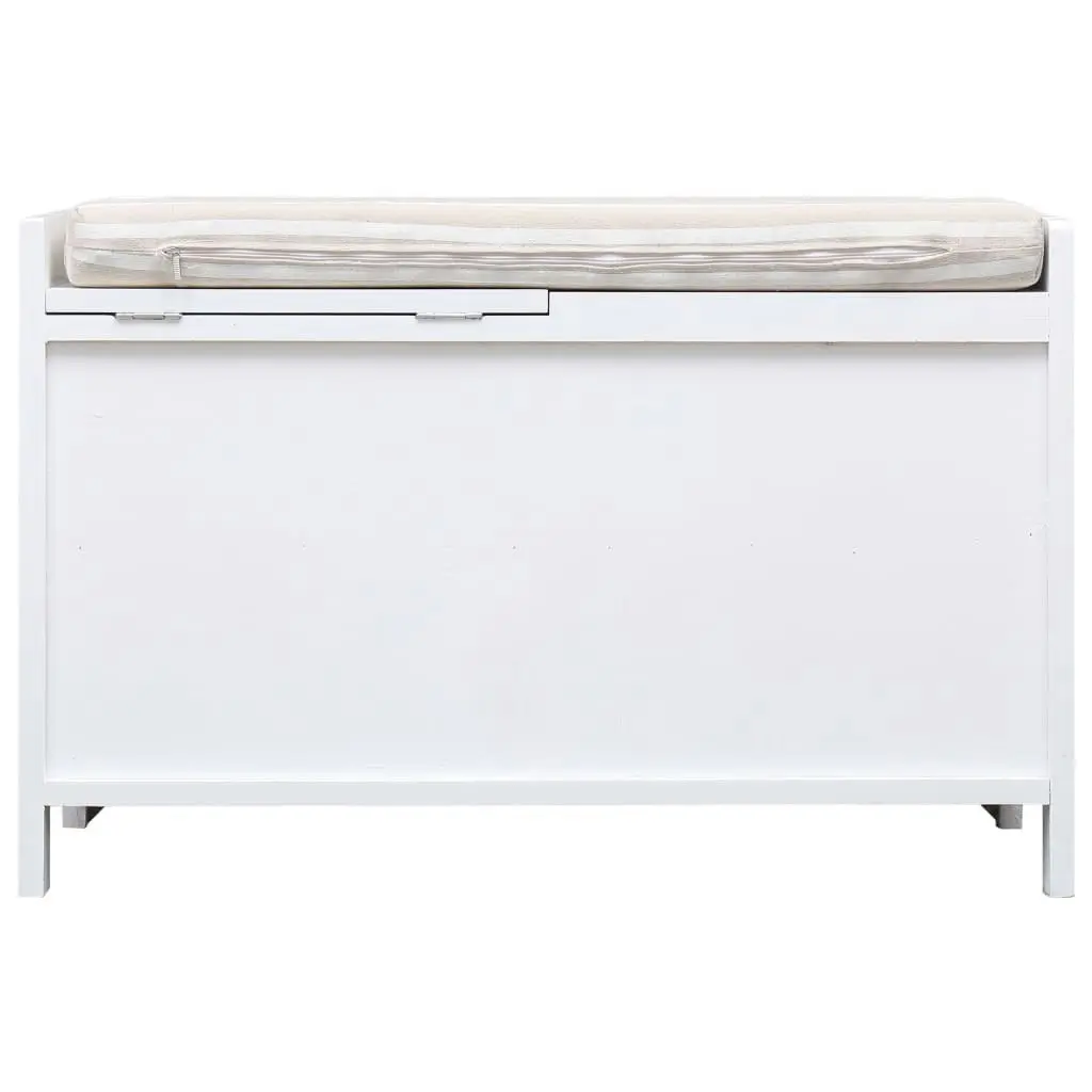 Hall Bench White 70x33.5x45 cm Paulownia Wood 284080