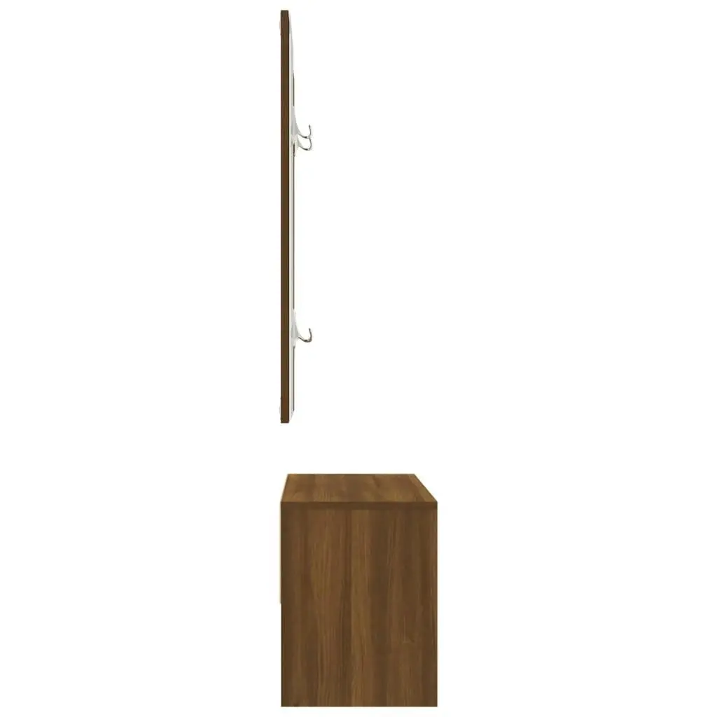 Hallway Furniture Set Brown Oak Engineered Wood 820480