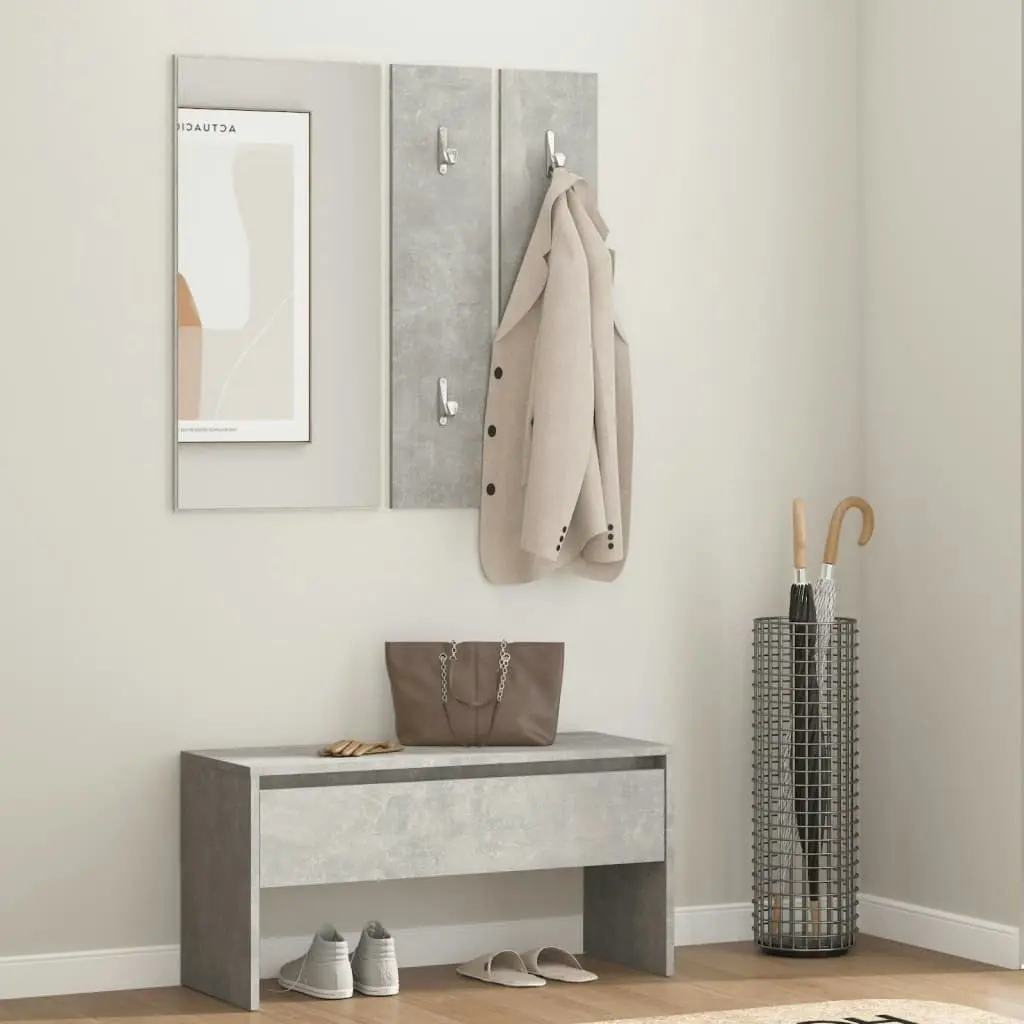 Hallway Furniture Set Concrete Grey Engineered Wood 808787