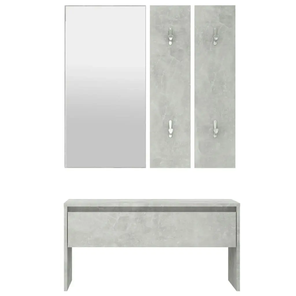 Hallway Furniture Set Concrete Grey Engineered Wood 808787