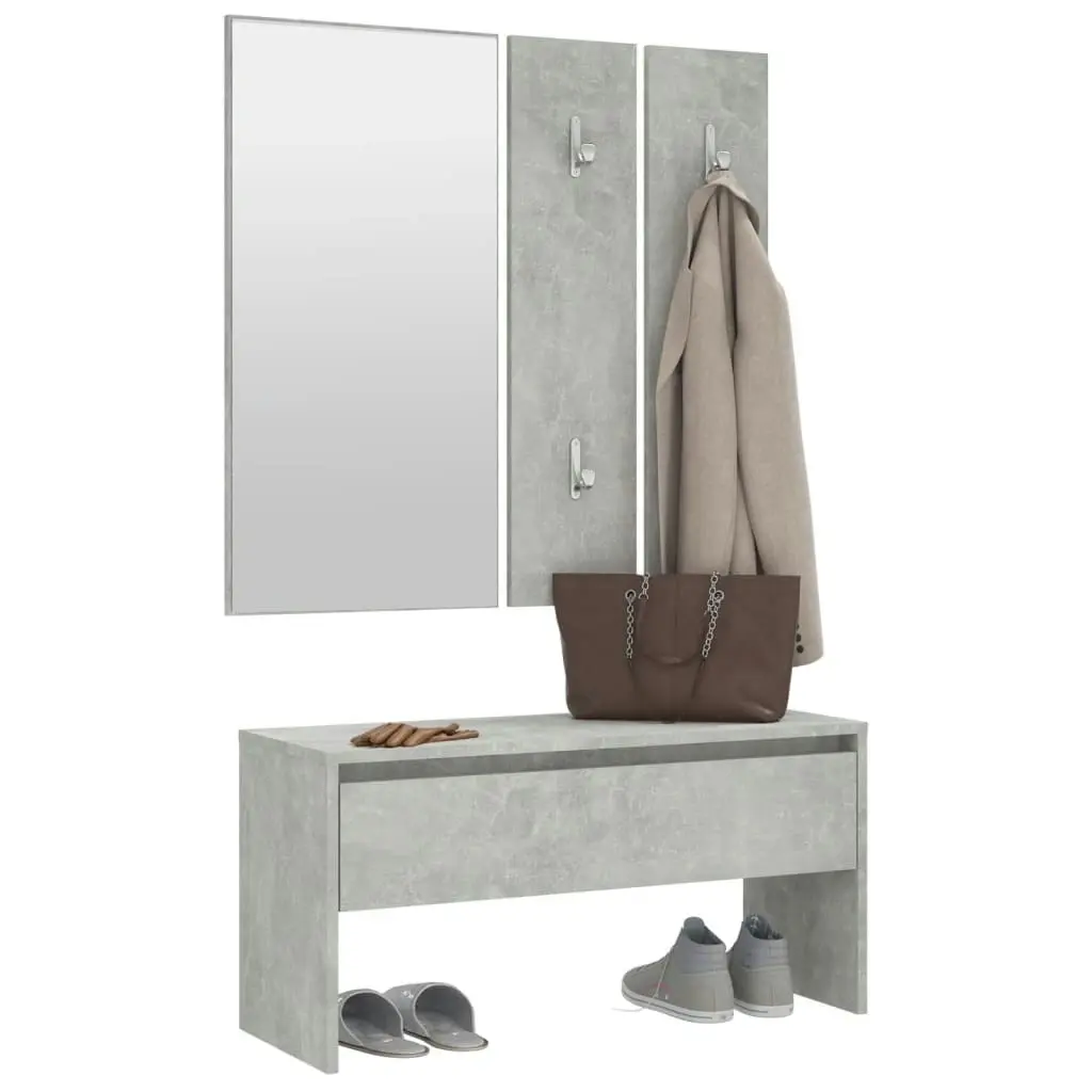 Hallway Furniture Set Concrete Grey Engineered Wood 808787