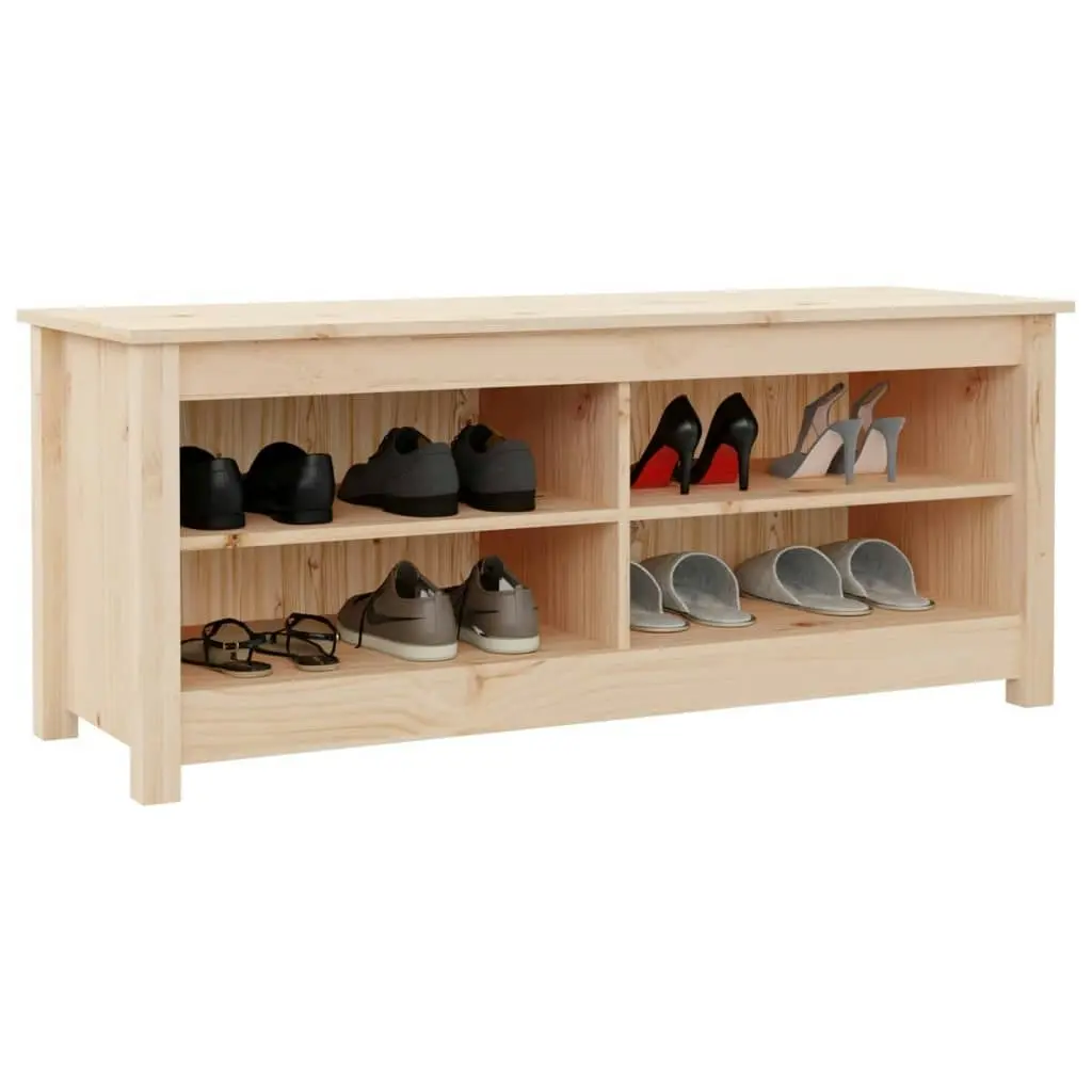 Shoe Bench 110x38x45.5 cm Solid Wood Pine 813774