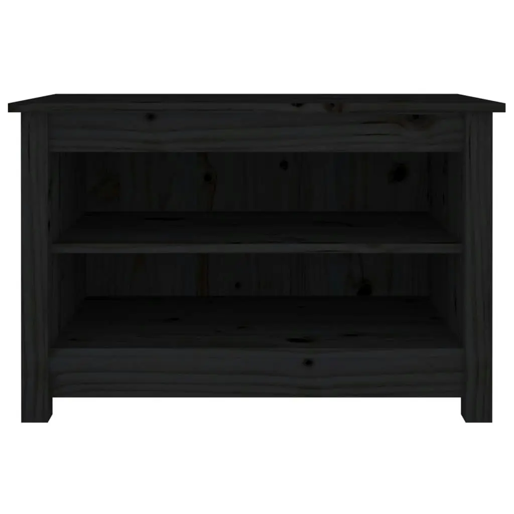 Shoe Bench Black 70x38x45.5 cm Solid Wood Pine 813773