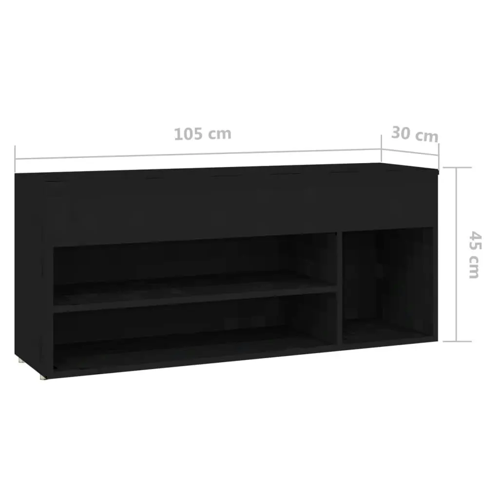 Shoe Bench Black 105x30x45 cm Engineered Wood 808757