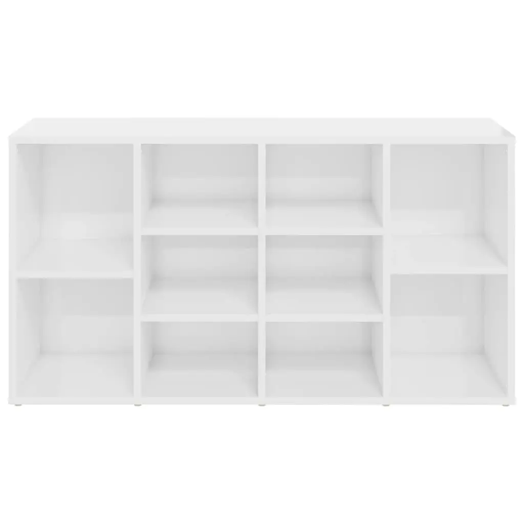 Shoe Bench High Gloss White 103x30x54.5 cm Engineered Wood 803296