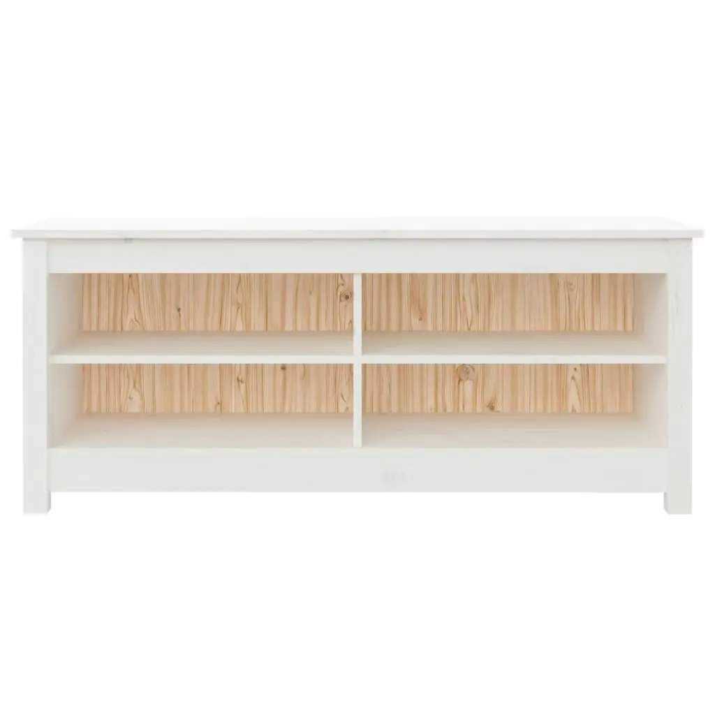 Shoe Bench White 110x38x45.5 cm Solid Wood Pine 813775