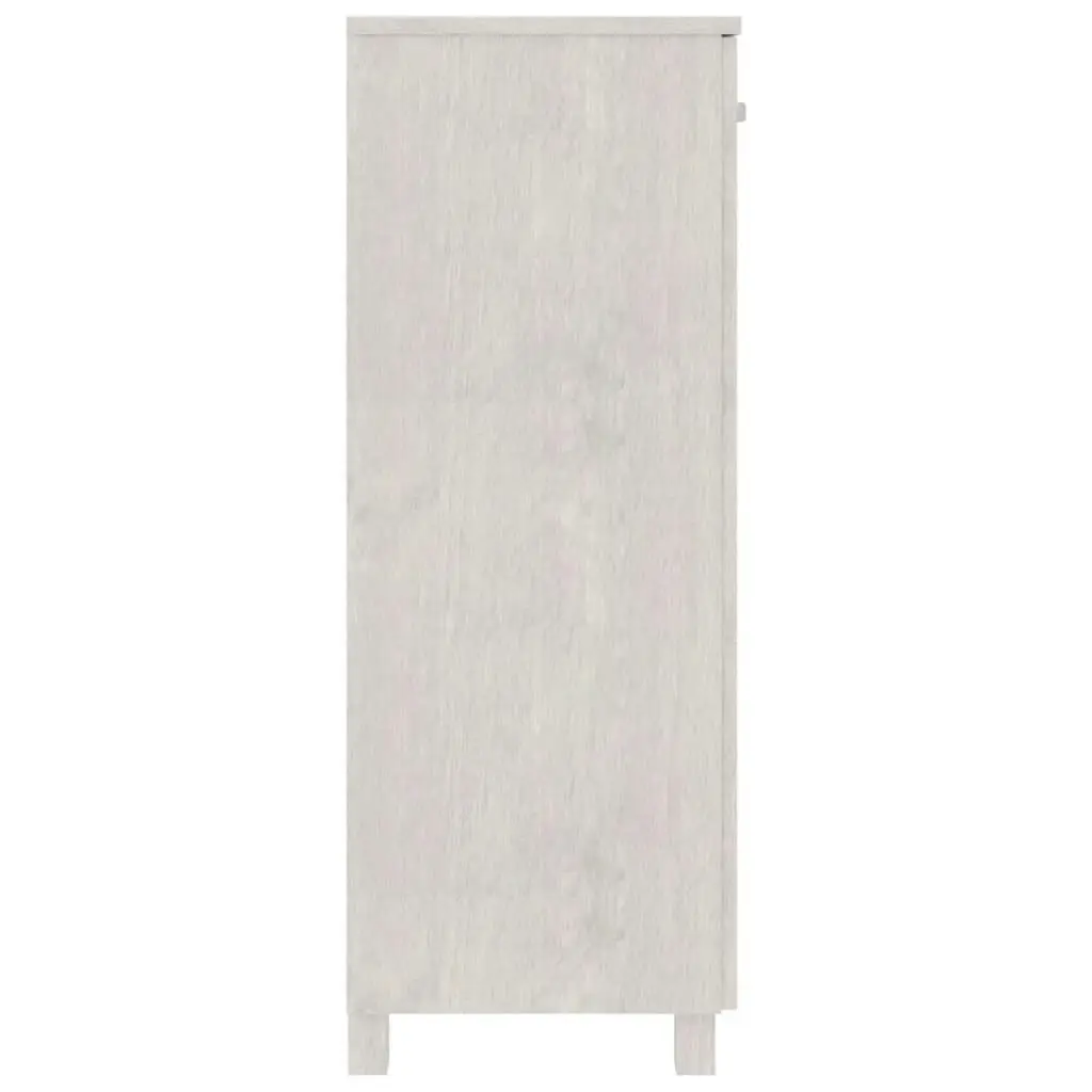 Shoe Cabinet "HAMAR" White 85x40x108 cm Solid Wood Pine 340517