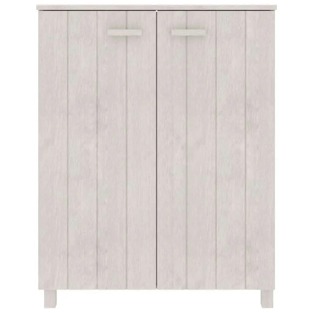 Shoe Cabinet "HAMAR" White 85x40x108 cm Solid Wood Pine 340517