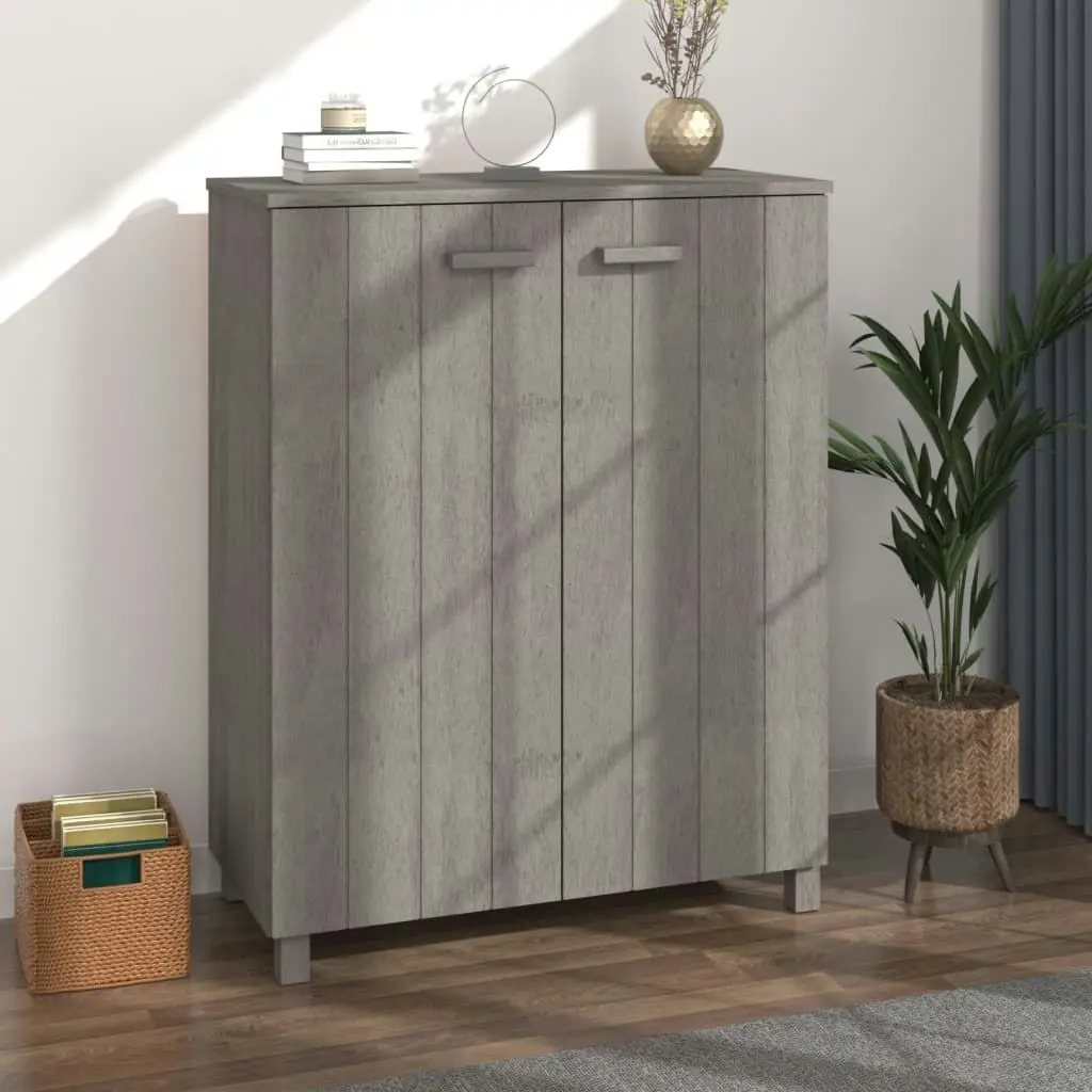 Shoe Cabinet "HAMAR" Light Grey 85x40x108 cm Solid Wood Pine 340519