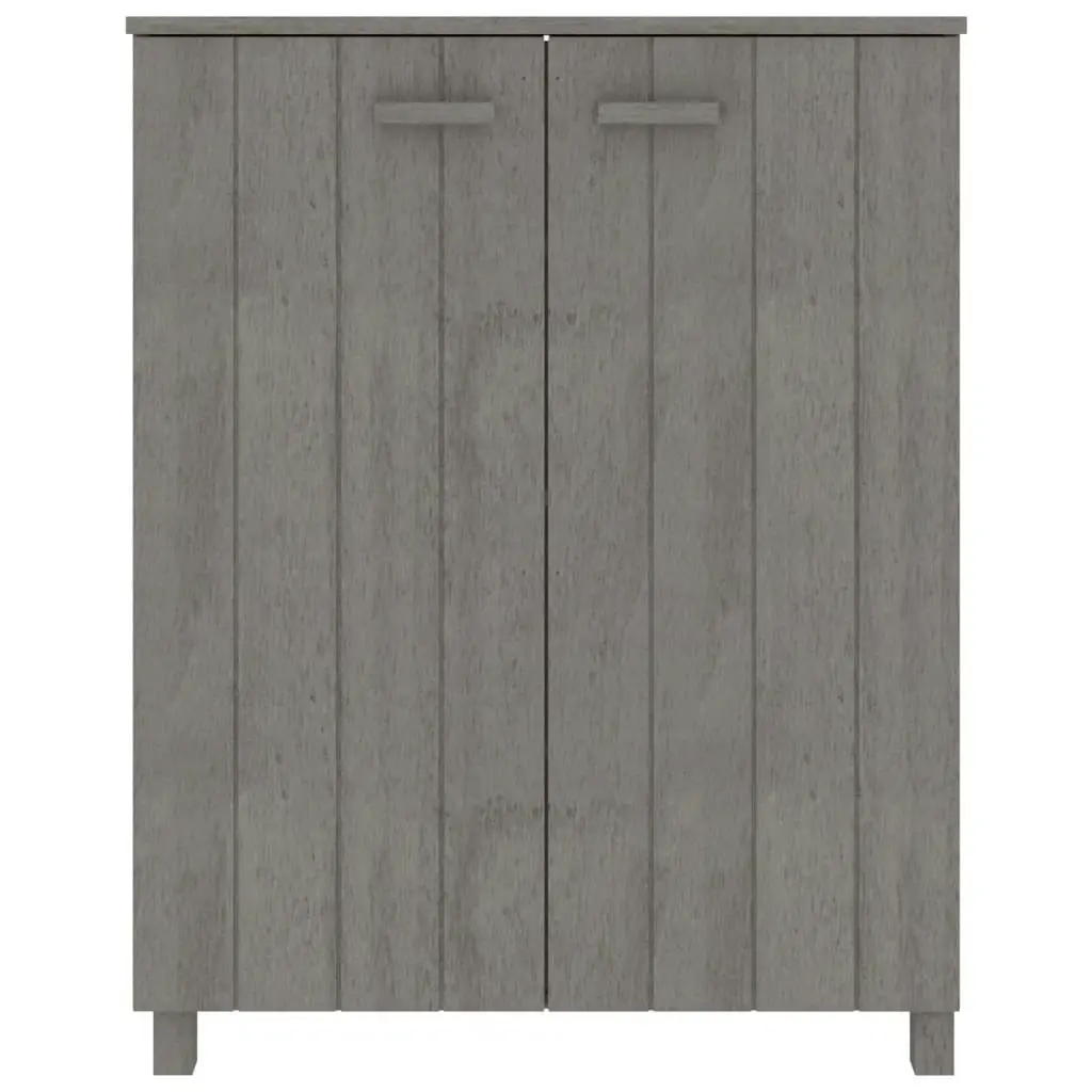 Shoe Cabinet "HAMAR" Light Grey 85x40x108 cm Solid Wood Pine 340519