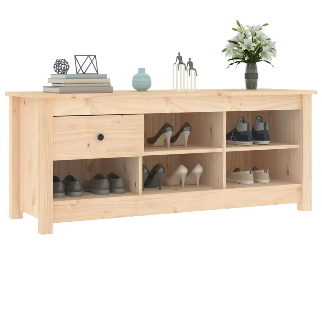 Shoe Cabinet 110x38x45.5 cm Solid Wood Pine 814594