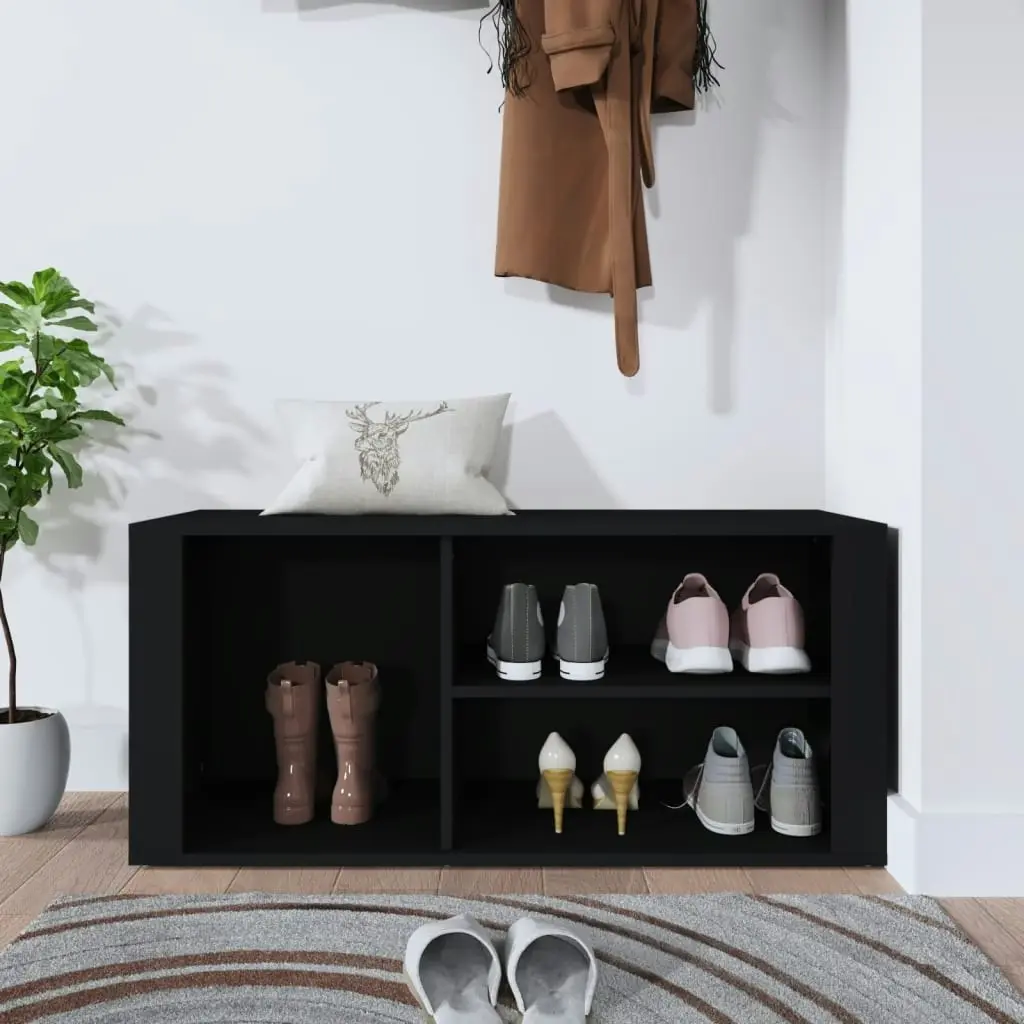 Shoe Cabinet Black 100x35x45 cm Engineered Wood 816921