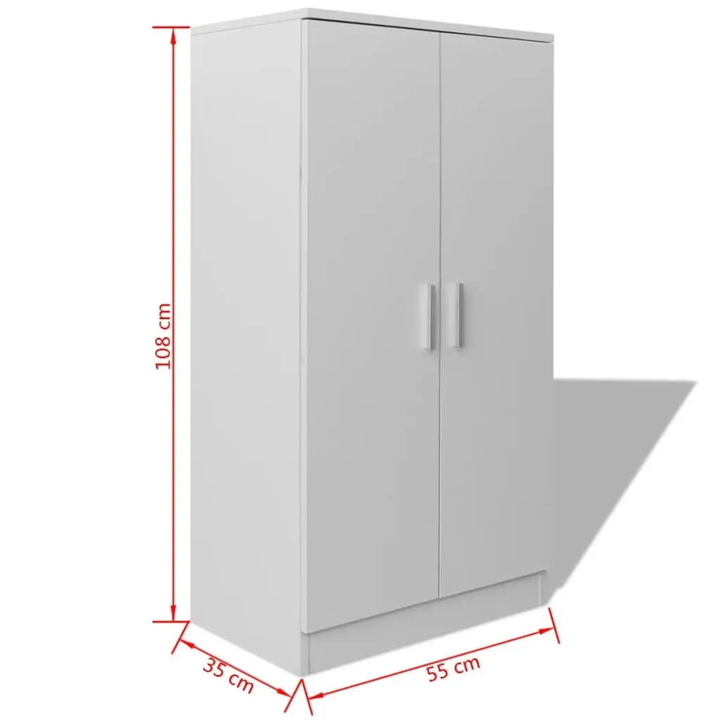 Shoe Cabinet 7 Shelves White 243062