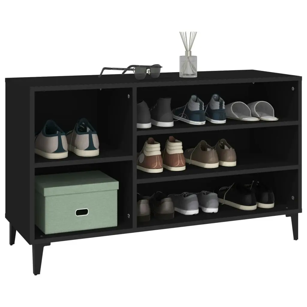 Shoe Cabinet Black 102x36x60 cm Engineered Wood 819749