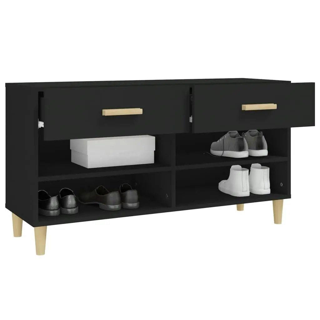 Shoe Cabinet Black 102x35x55 cm Engineered Wood 812817