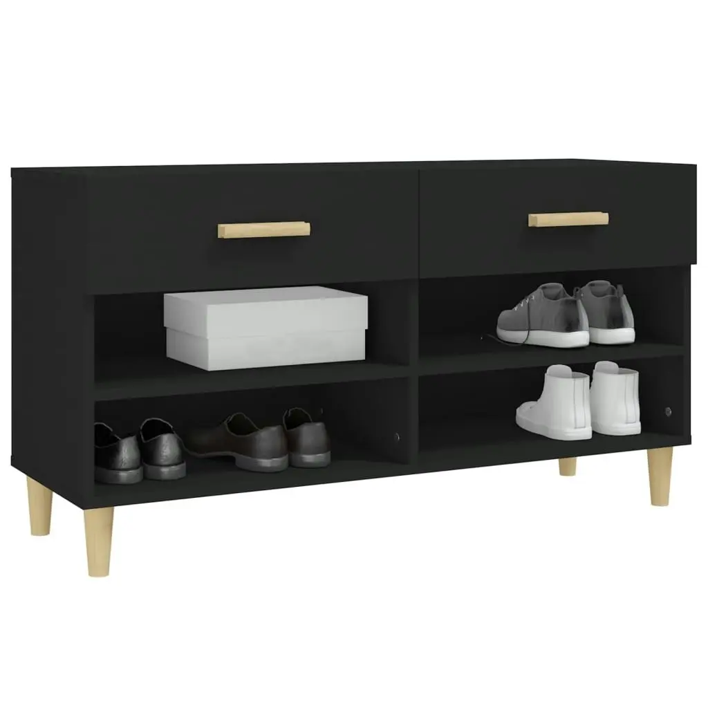 Shoe Cabinet Black 102x35x55 cm Engineered Wood 812817