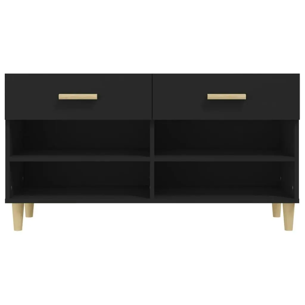 Shoe Cabinet Black 102x35x55 cm Engineered Wood 812817