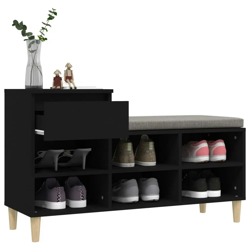 Shoe Cabinet Black 102x36x60 cm Engineered Wood 821205