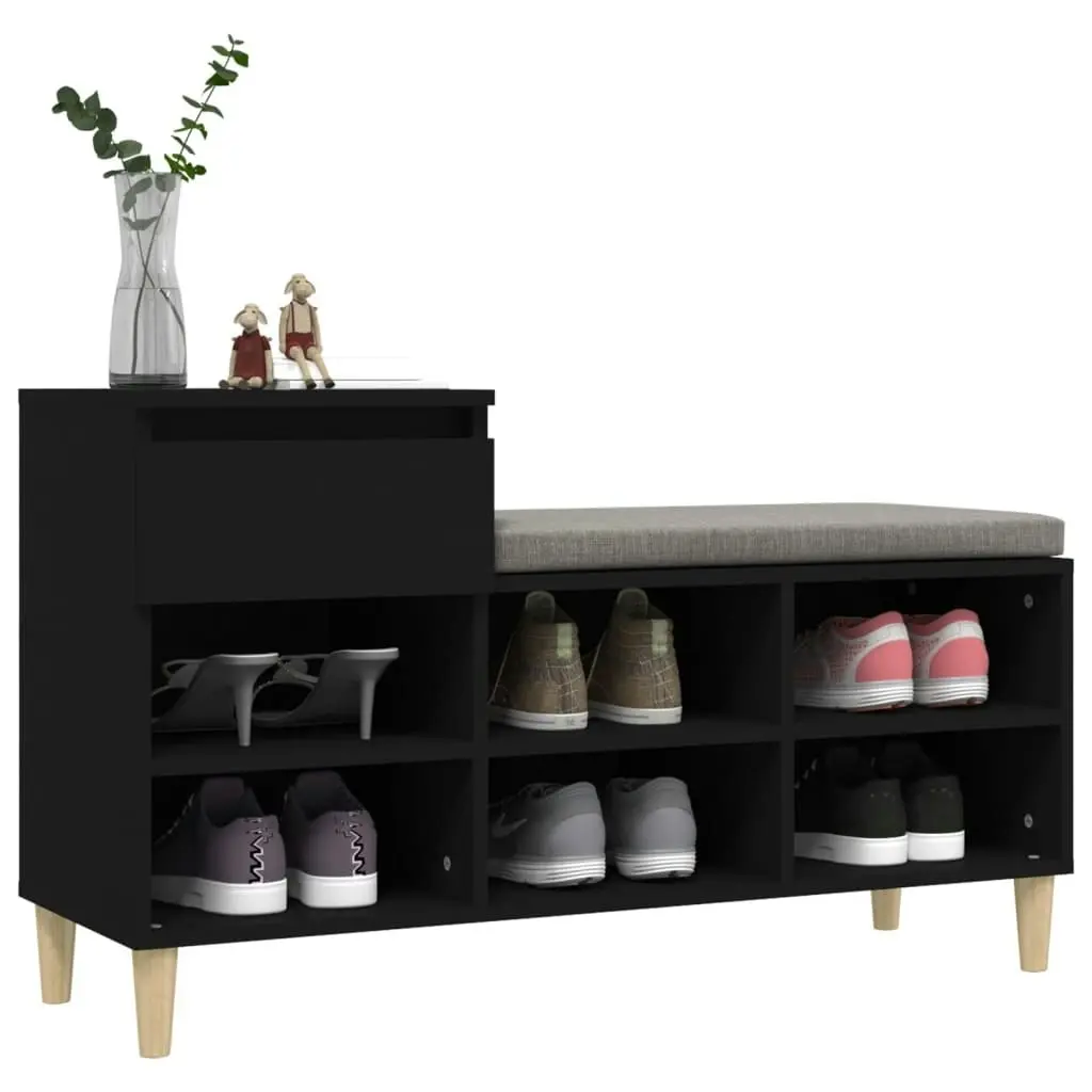 Shoe Cabinet Black 102x36x60 cm Engineered Wood 821205